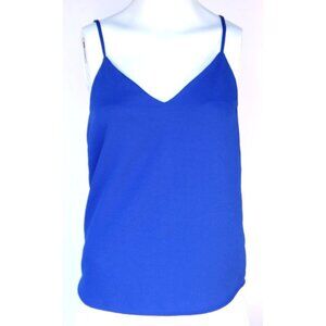 Aritzia Babaton Women's XS Blue Everly Camisole Japanese Crepe Drapey V-Neck Top